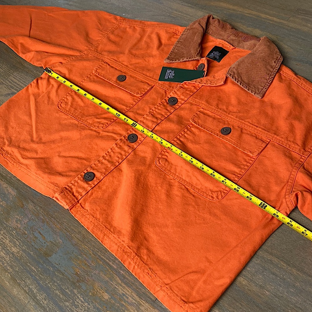Wild Fable Women's Rust Cropped Canvas Long Sleeve Surplus Shacket Size Large - Picture 6 of 11